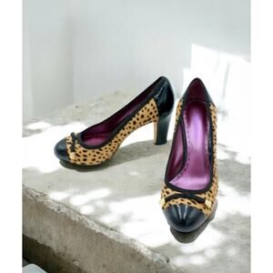 Y2K Coach Poppy Valencia Calf Hair Leopard Print Pump Size 10B